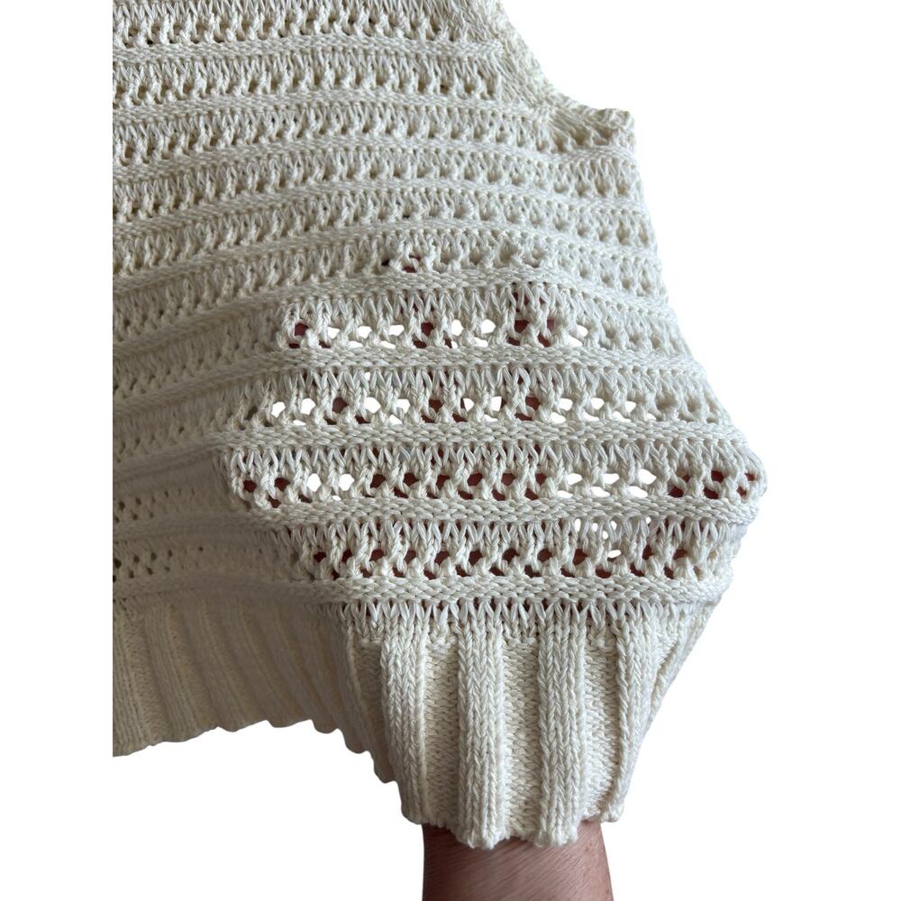 VERONICA BEARD SADE MIXED-MEDIA TANK TOP IN IVORY SIZE MEDIUM COTTON BLEND - Picture 5 of 7